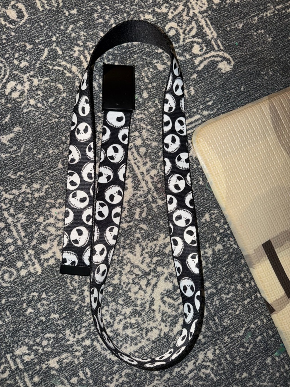 Black & White Skull Pattern Fabric Belt